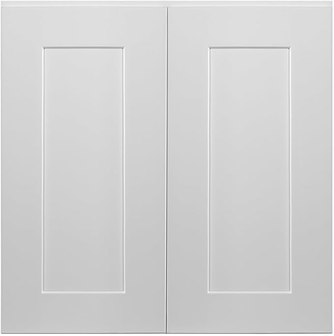 Design House Brookings Shaker Unassembled Wall Kitchen Cabinet W2424, 24 W x 12 D x 24 H, Painted White, Solid Wood, Design House, 561571