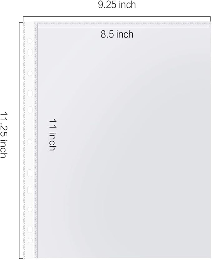 Heavy Duty Sheet Protectors for 3 Ring Binder, 200 Count Bulk Clear Page Protectors, Top Loading Plastic Sleeves 8.5 x 11 inch