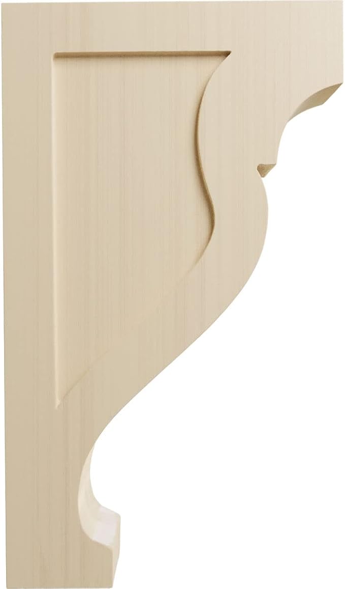 Ekena Millwork CORW02X07X12RKRW Medium Rockport Wood Corbels, 2 1/8"W x 7"D x 12"H, Rubberwood