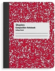 STAPLES Composition Notebook, College Ruled, 100 Sheets, Assorted Colors, 4‑Pack