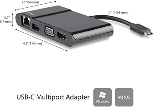 StarTech.com USB-C Multiport Adapter - USB-C Travel Dock with 4K HDMI or 1080p VGA, Gigabit Ethernet, 5Gbps USB-A 3.0 - Discontinued, Limited Stock, & Replaced by DKT31CHVL (DKT30CHV)