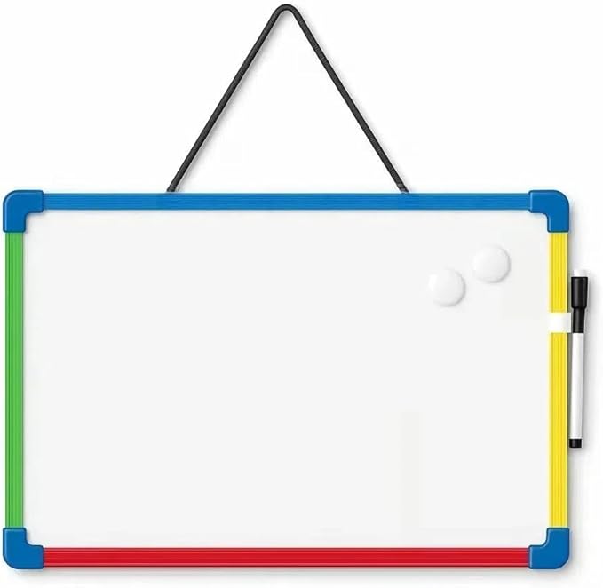 Double-Sided Magnetic Small White Board 11x7 Inch, Dry Erase Board with Marker & 2 Magnets, Hanging Mini Whiteboard for School, Home, Office, Classroom, Study, Teaching Use