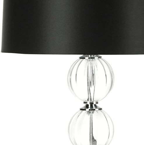 SAFAVIEH Lighting Collection Amanda Modern Crystal Globe/ Black Shade 30-inch Bedroom Living Room Home Office Desk Nightstand Table Lamp (LED Bulbs Included)