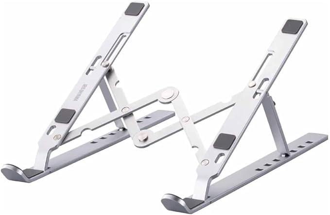 Iris Ohyama NPS-P Laptop Stand, Laptop Stand, Tablet Stand, Classroom Stand, Height/Angle Adjustable, Posture Improvement, Foldable, Ultra Lightweight, Portable Type, Silver