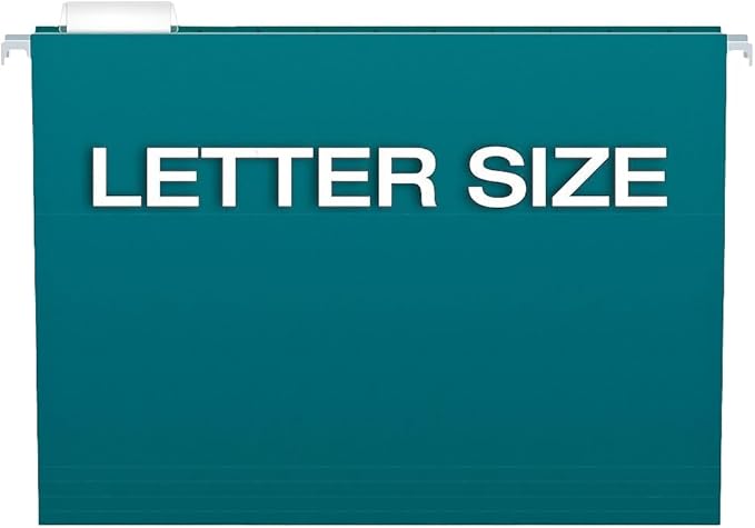 Pendaflex Recycled Hanging File Folders, Letter Size, Assorted Jewel-Tone Colors, Two-Tone for Foolproof Filing, 1/5-Cut Tabs, 25 Per Box (81667)