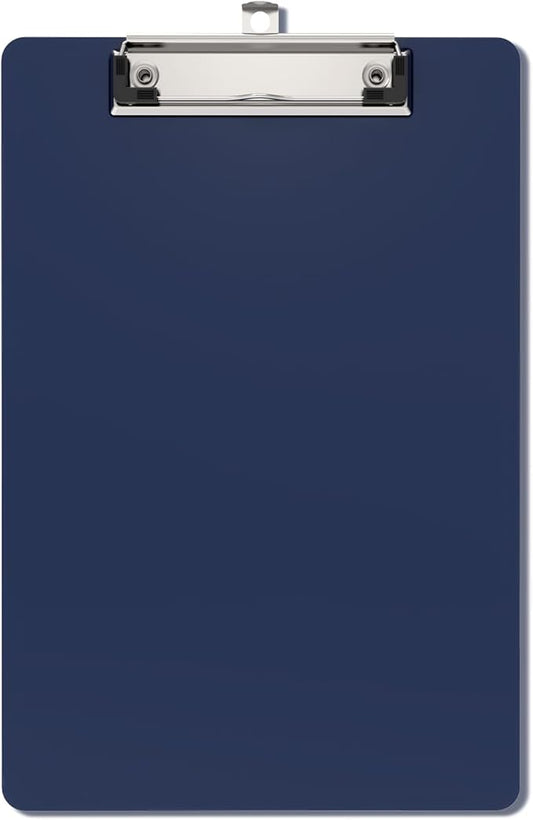Small Clipboards, A5 Plastic Mini Blue Clip Board for Classroom, Students, Kid, Size 6" x 9" with Low Profile Clip, Office & School Supply
