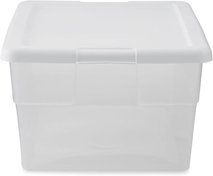 Sterilite? 16 Quart Basic Clear Storage Box with White Lid