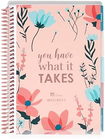 Erin Condren Coiled A5 Daily Wellness Planner, Features 160 Pages of Thick, Bleed Resistant 80 Pound Paper Boost Productivity, Durable, Pretty, Cute, Stylize