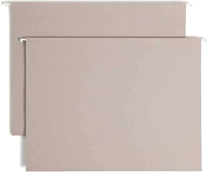 Smead TUFF Extra Capacity Box Bottom Hanging Folder, 1/3-Cut Easy Slide Tab, Steel Gray, 18 per Box