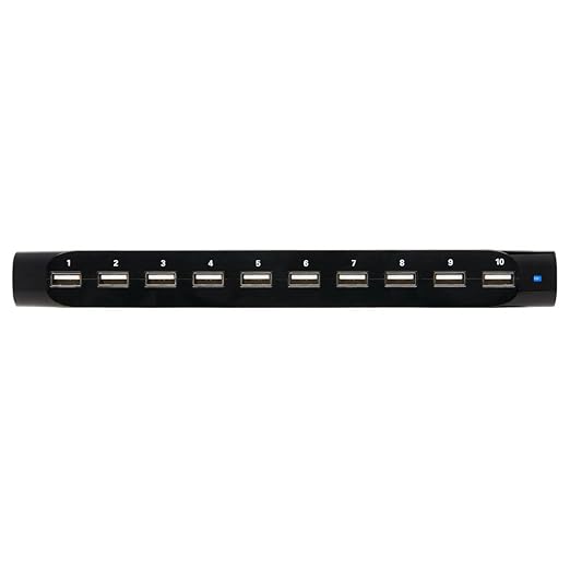 Eaton Tripp Lite Series USB Charging Station for Multiple Devices, 10-Port Portable Multi USB Device Dock with Storage Slots for Phone Apple iPhone Tablet iPad & Laptops, 2.4A Per Port (U280-010-ST)