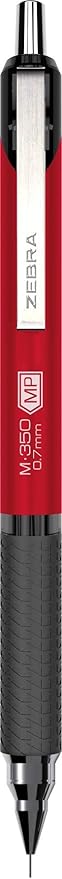 Zebra Pen G-350 + M-350 Writing Set 2-Pack, Black Ink & Pencil Lead, 0.7mm Medium Point, Red Premium Metal Barrel, Gel Pen and Mechanical Pencil Combo, Sleek Matching Design (11132)