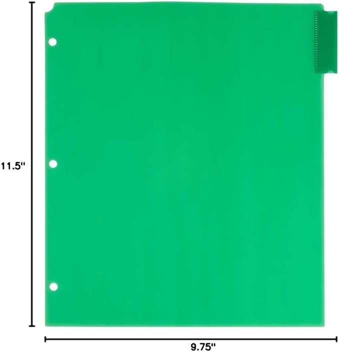 JAM PAPER Plastic Index 5-Tab Dividers - 9 3/4 x 11 1/2 - Assorted Multi-Color - 6 Packs of 5 Tabs/Set