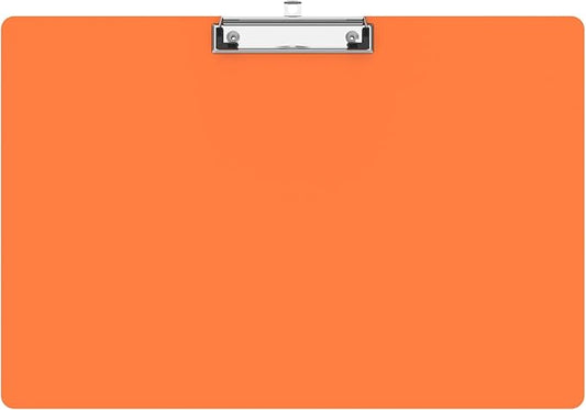 Extra Large 11x17 Clipboards, Plastic Orange Drawing Boards, Horizontal Clip Board, Landscape Layout. Suitable for Watercolor, Sketching, Painting. Art & Drafting Supply