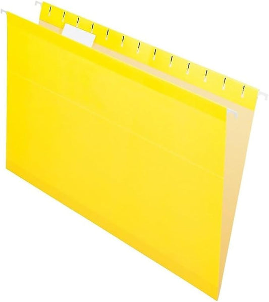Pendaflex 04153 1/5 YEL Reinforced Hanging Folders, Legal Size, Yellow, 1/5 Cut, 25/BX (4153 1/5 YEL)