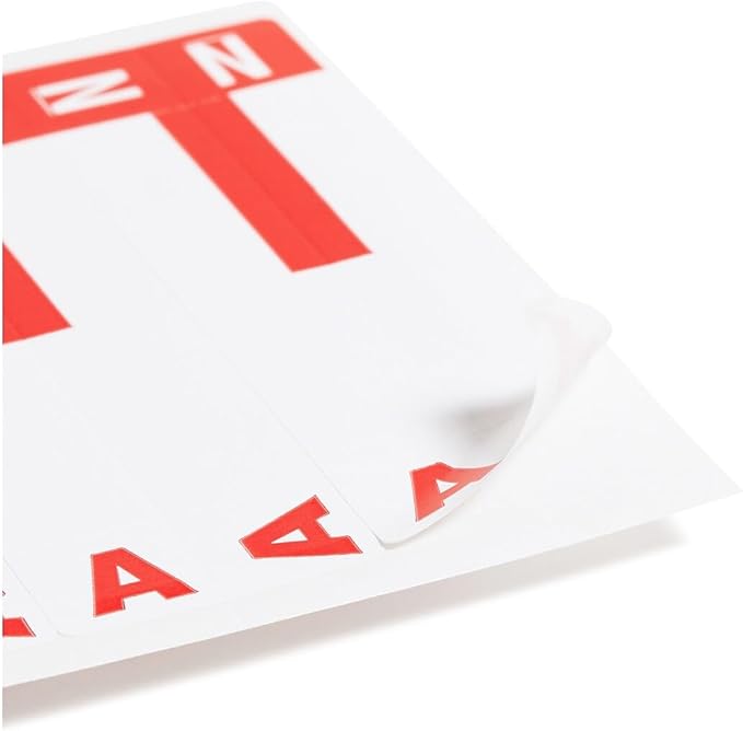 Smead AlphaZ NCC Color-Coded Label, A&N, Label Sheet, Red, 100 per Pack (67152)
