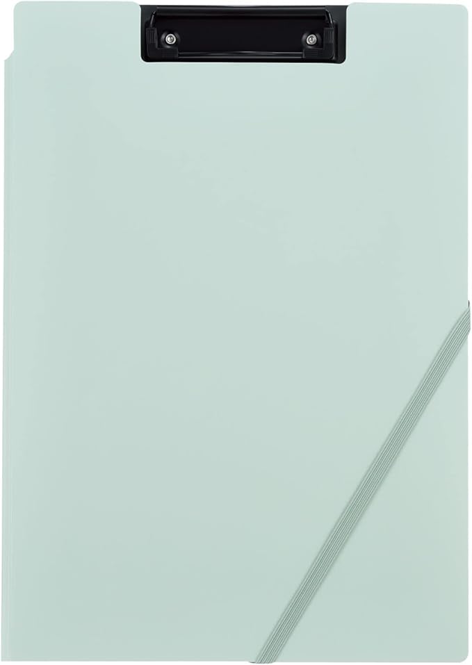 Kokuyo Clipboard with Storage, Green A4 Clipboard Folder with Versatile Storage Cover. Organizing Documents with Elastic Band, Nursing Profile Holder for Dual Storage with Pen Slot. (Joha-MC50G)