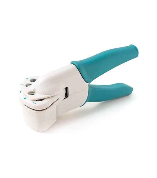 We R Memory Keepers Crop-A-Dile Power Multi Hole Punch, 5 Different Shapes, Button, Square, Horizontal Slit, Vertical Slit, Circle, for Paper Cardstock, Chipboard, Fabric, Thin Tin, Leather, Plastic