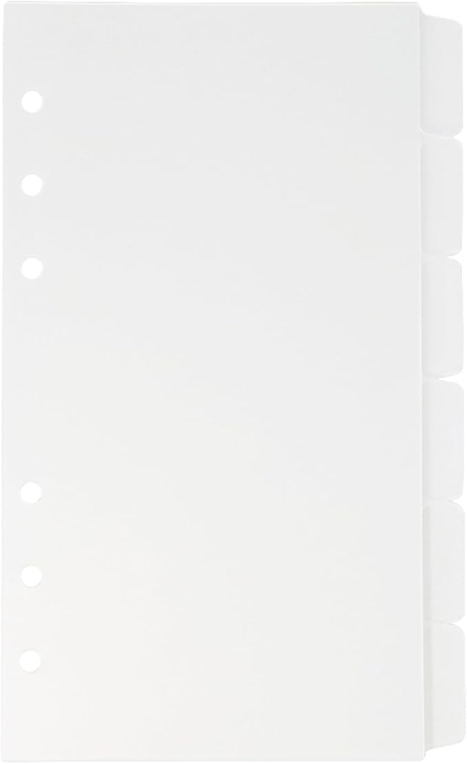 2 Pack A6 Binder Dividers 6 Tabs Clear Plastic Binder Index Tabs Planner Divider for Round Ring Binder Sheet Protector (Total 12 Dividers)