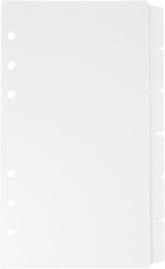 2 Pack A6 Binder Dividers 6 Tabs Clear Plastic Binder Index Tabs Planner Divider for Round Ring Binder Sheet Protector (Total 12 Dividers)