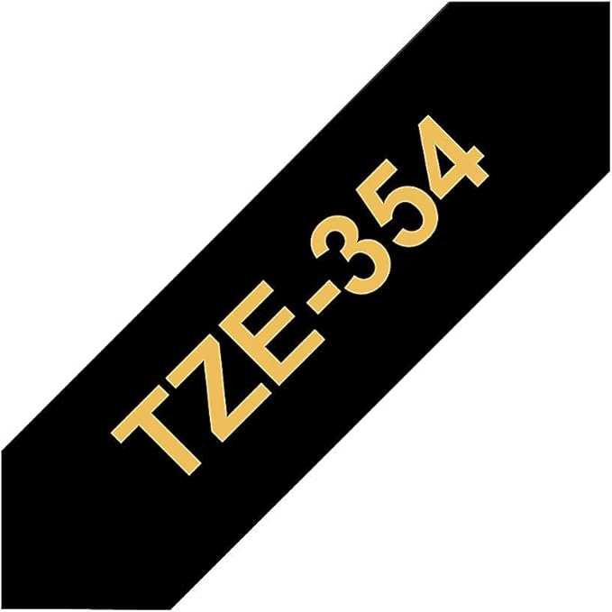 Brother Genuine P-Touch TZE-354 Tape, 1" (24 mm) Standard Laminated P-Touch Tape, Gold on Black, Laminated for Indoor or Outdoor Use, Water-Resistant, 26.2 ft (8 m), Single-Pack