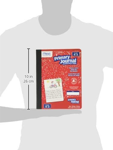 Mead Primary Journal, 4 Pack, Half Page Ruled, Grades K-2, 7-1/2" x 9-3/4", 100 Sheets per Journal, Assorted Colors (610051-ECM)