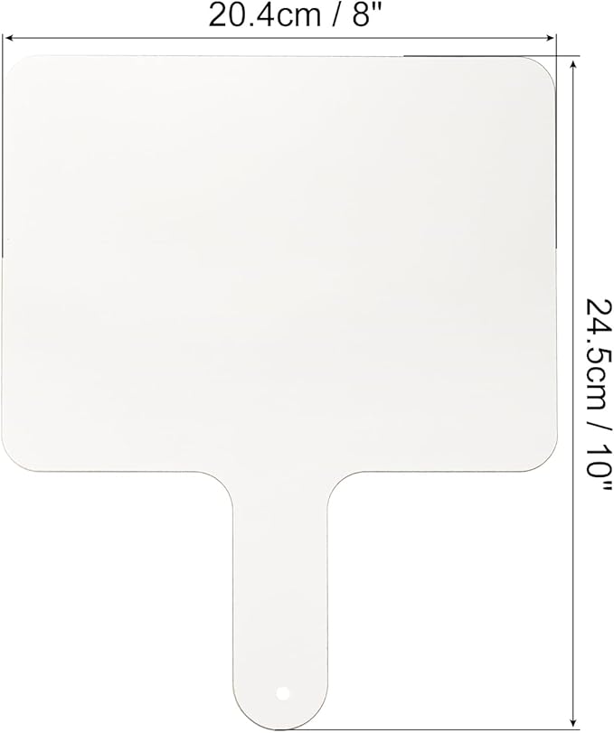 PATIKIL Dry Erase Answer Paddle, 10" x 8" Double Sided Handheld Whiteboard Wooden Auction Paddles for Writing Practice at Home Office Study, White