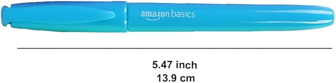 Amazon Basics Chisel Tip Highlighters, Fluorescent Ink, Vibrant Assorted Colors, School Supplies, 24-Pack