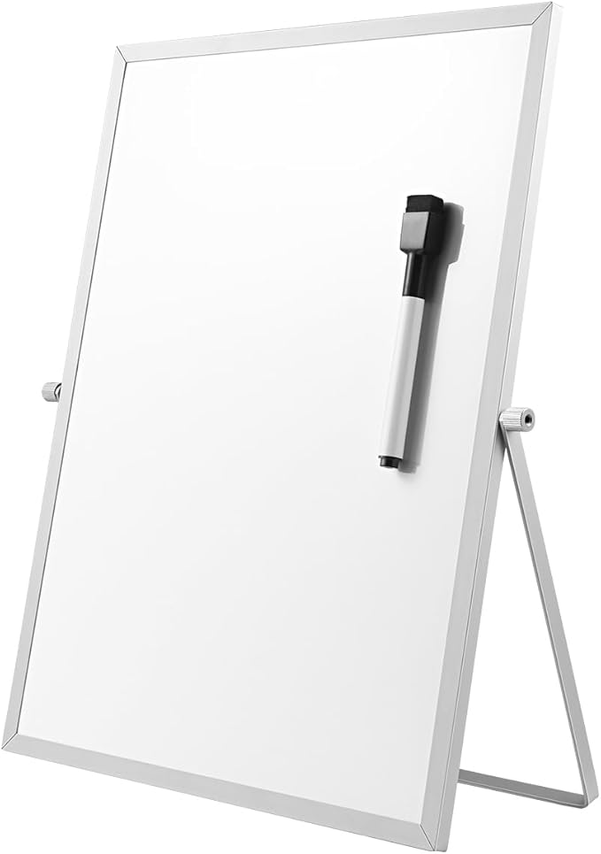 STOBOK 1Pc Dry Erase Board with Stand, Magnetic Dry Erase Board Magnetic Whiteboard Easel Desktop Tabletop Whiteboard for Home, Office, School, 11 x 14 Inch