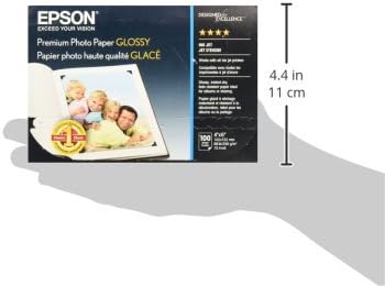 Epson S041727 Premium Photo Paper, 68 lbs., High-Gloss, 4 x 6 (Pack of 100 Sheets),White