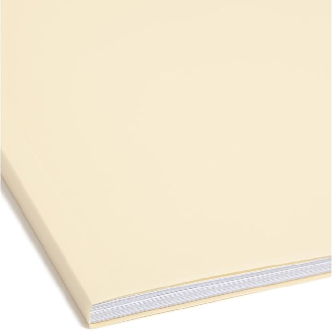Smead Poly Fastener Folder, 2 Fasteners, 1/3-Cut Tab, Letter Size, Manila, Plastic Folders with Fasteners, 24 per Box (10545)