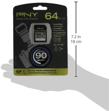 PNY Elite Performance 64GB High Speed SDXC Class 10 UHS-I, U1 Up to 90MB/sec Flash Card - P-SDX64U1H-GE