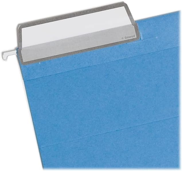 Smead Hanging File Folder with Erasable ProTab, 1/3-Cut Erasable Tabs, Adjustable Position, Letter Size, Blue, 20 per Box, Eraser Included