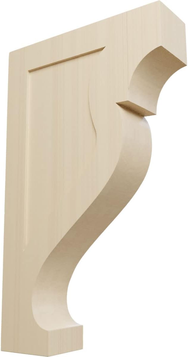 Ekena Millwork CORW05X16X26RKRW Jumbo Rockport Wood Corbels, 4 1/2"W x 15 1/2"D x 26"H, Rubberwood
