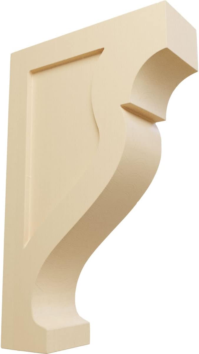 Ekena Millwork CORW02X05X08RKMA Mini Rockport Wood Corbels, 1 3/4"W x 5"D x 8"H, Maple