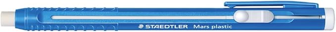 STAEDTLER 18-Pack Mars Plastic Eraser Pen with Refillable Holder, German-Made Eraser for Pencils, Smudge-Free & Tear-Free Precision, Retractable Design with Clip, Blue, 18 Count
