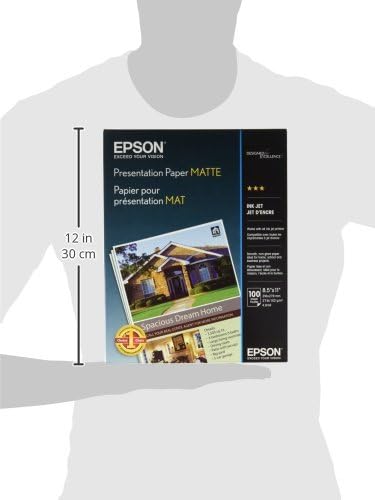 Epson Presentation Paper Matte, 8.5 x 11 Inch, (S041062), White 100 Count (Pack of 2)