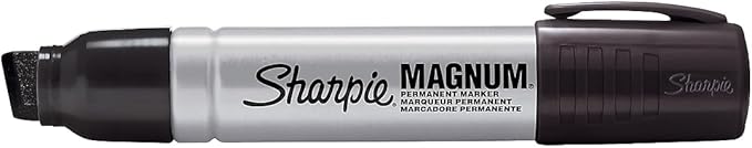 Sharpie Magnum Permanent Markers, Oversized Chisel Tip, Black, 12 Count - Office, Home, Teacher Supplies, Great for Poster Boards