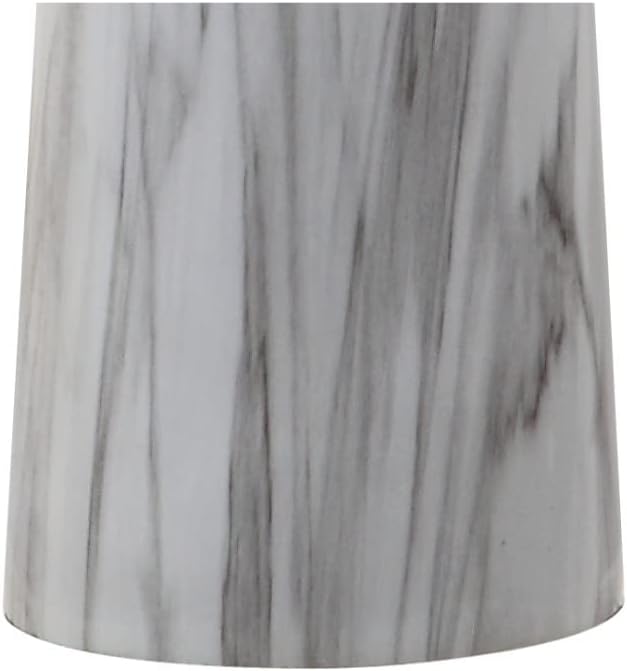 JONATHAN Y 29" White/Black Faux Marble Resin Table Lamp, Modern Glam Bedside Nightstand Lamp for Living Room, White Linen Drum Shade, UL Listed, LED Bulb Included JYL1002A