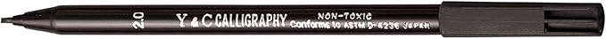 Yasutomo - NSC603A Y and C Water Based Calligraphy Markers, Chisel Tip, Assorted Sizes, Black, Pack of 3 - 443609