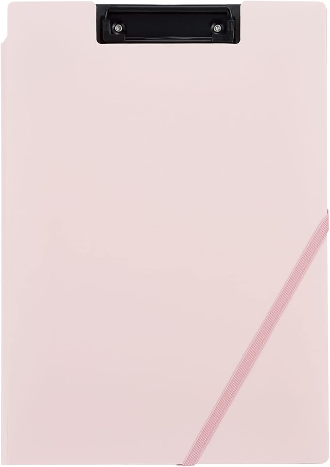Kokuyo Clipboard with Storage, Pink A4 Clipboard Folder with Versatile Storage Cover. Organizing Documents with Elastic Band, Nursing Profile Holder for Dual Storage with Pen Slot. (Joha-MC50P)