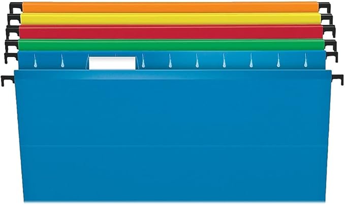 Pendaflex SureHook Reinforced Hanging Folders, Legal Size, Assorted Colors, 1/5 Cut, 20/BX (6153 1/5 Asst)