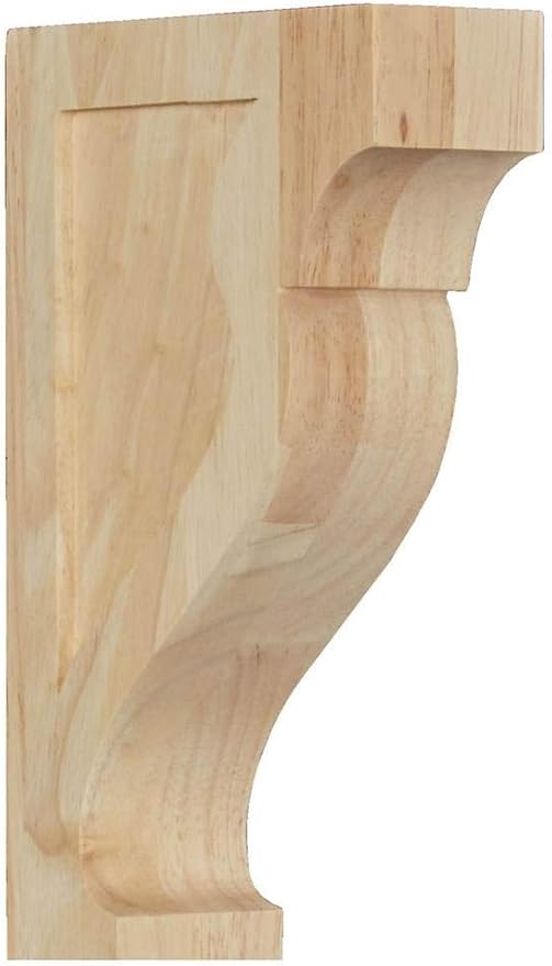 Ekena Millwork CORW02X05X08RKAL Mini Rockport Wood Corbels, 1 3/4"W x 5"D x 8"H, Alder