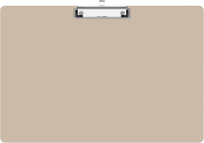 Extra Large 11x17 Clipboards, Plastic Khaki Drawing Boards, Horizontal Clip Board, Landscape Layout. Suitable for Watercolor, Sketching, Painting. Art & Drafting Supply
