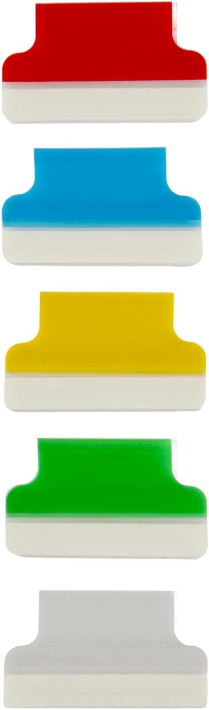 Avery Insertable Self-Adhesive Tabs with Printable Inserts, 1", Permanent Adhesive, Assorted (Blue, Clear, Green, Red and Yellow), Pack of 25 Index Tabs (16219)
