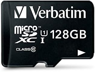 Verbatim 128GB Premium microSDXC Memory Card with Adapter UHS-I V10 Class 10 Supports Full HD (1080p) U1 Speed Rated Up to 90MB/s Read Speed