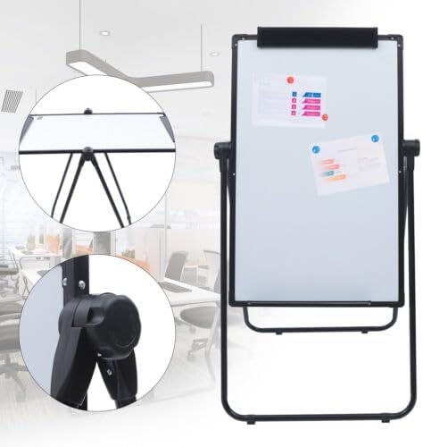 35" X 24" Double-Sided Mobile Dry Erase Board Magnetic Whiteboard Display Stand Rolling W/Marker Tray Writing 360Degree Adjustable Double Sided Flipchart Hook Foldable Framed White