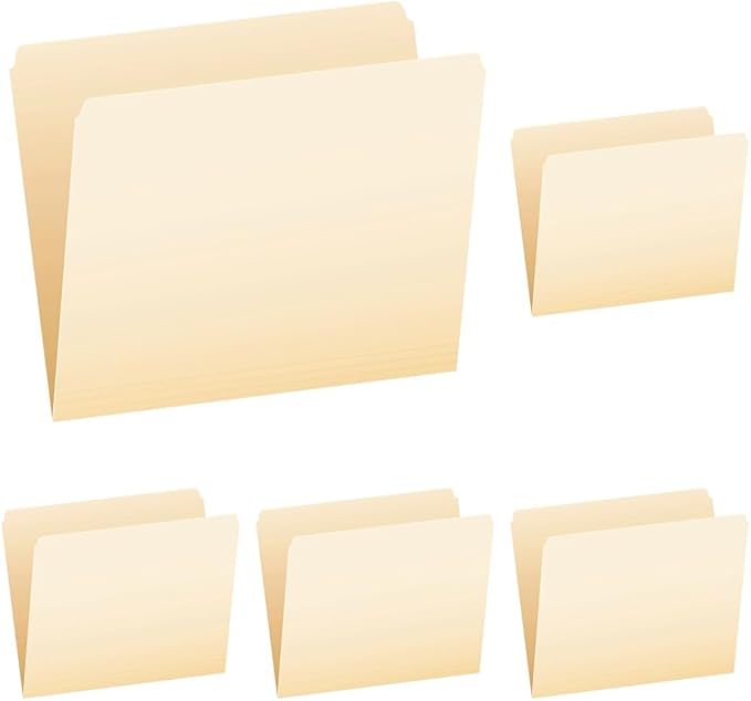 Pendaflex 752 File Folders,Straight Cut,Top Tab,Letter,Manila (Box of 100),Natural,(Pack of 5)