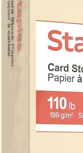 Staples Cardstock Paper 110 lbs 8.5-Inch x 11-Inch Ivory 250/Pack, For Office, School & Home