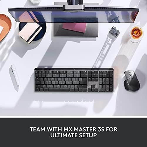 Logitech MX Mechanical Mini Wireless Illuminated Keyboard, Linear Switches, Backlit, Bluetooth, USB-C, macOS, Windows, Linux, iOS, Android, Metal