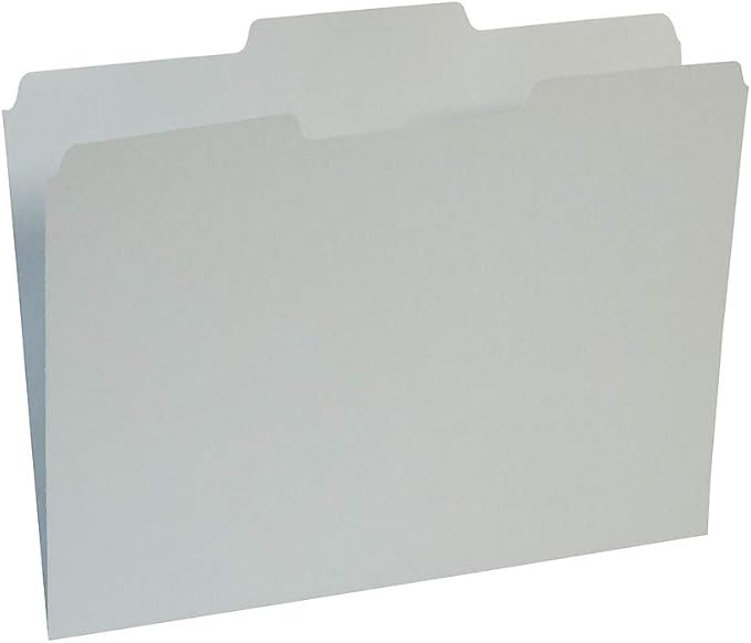 Staples Reinforced Colored File Folders, Letter Size, 3‑Tab Design, Gray, Heavy‑Duty Construction, 100/Box